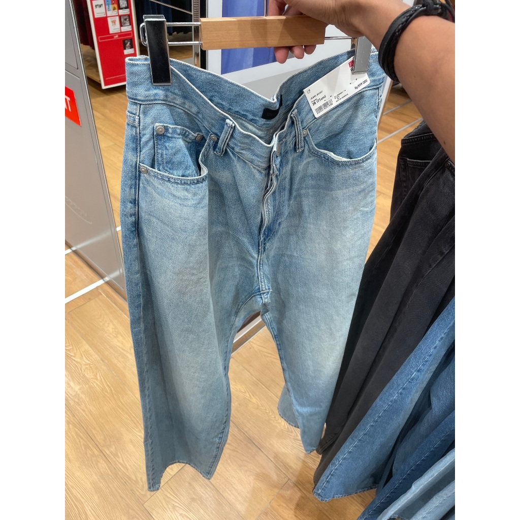 Celana denim baggy pria