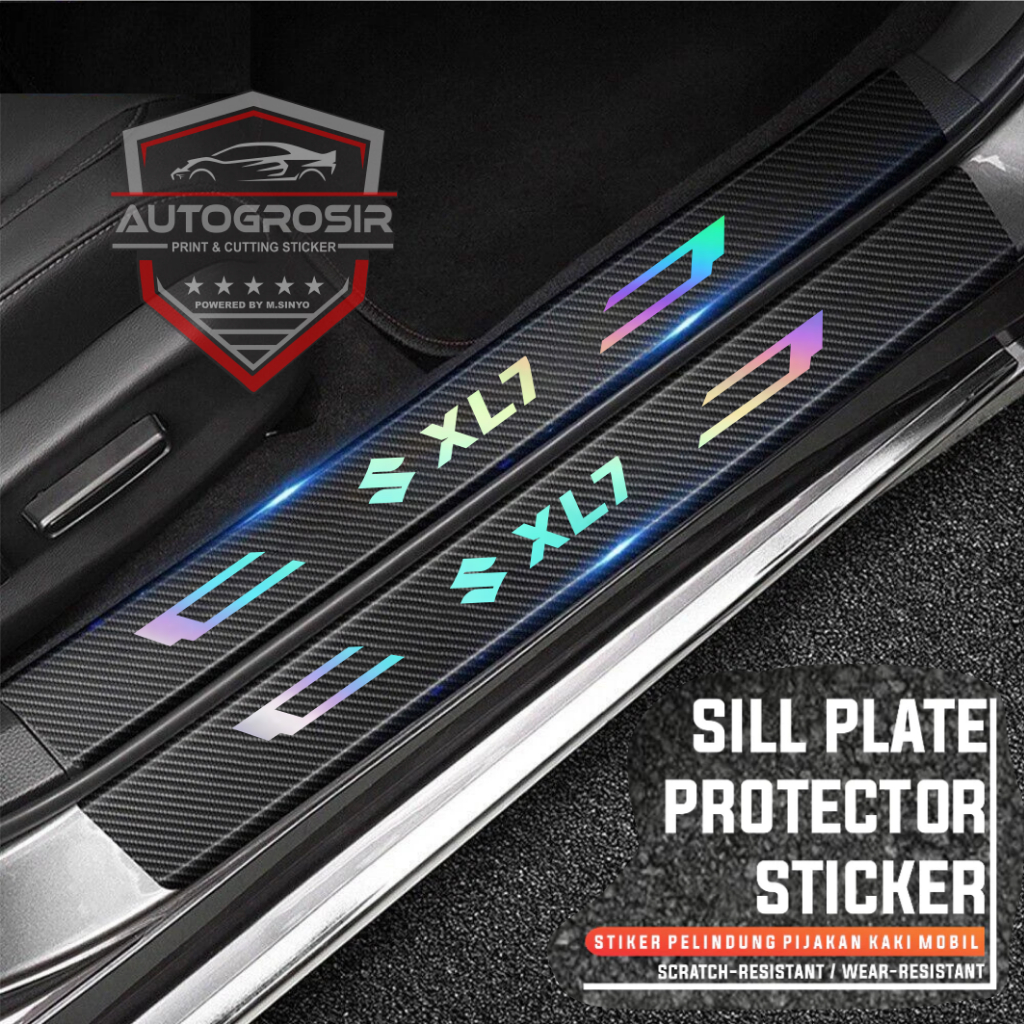 stiker carbon mobil suzuki xl7 stiker pelindung pijakan dan bagasi mobil sticker carbon suzuki XL7