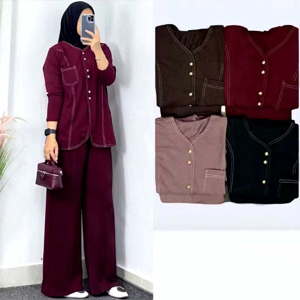 DIANA SET RAYON POLOS JAHIT TERBALIK LD 110 -120 / ONE SET RAYON TERBARU KEKINIAN / SETELAN WANITA J