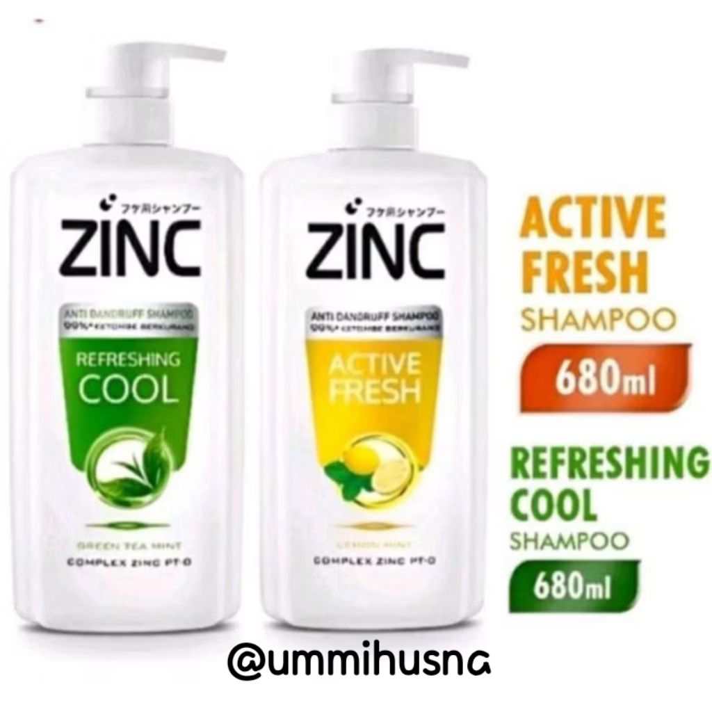 Zinc Shampo 680ml_Zinc Refreshing Cool 680ml_Zinc Shampo Active fresh 680ml_Shampo Zinc 450ml