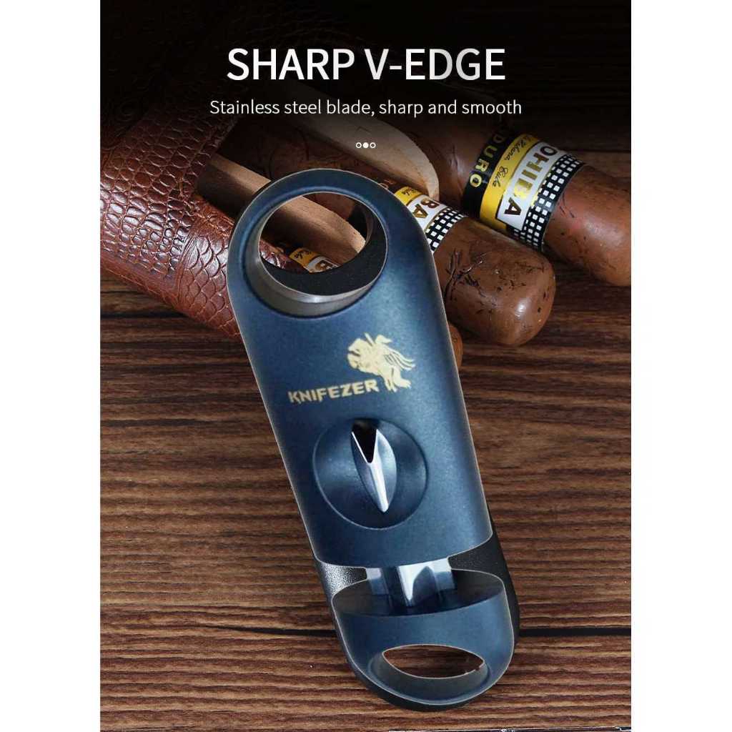Pemotong Rokok Cerutu Cigar Cutter Guillotine Blade V Cut - 0810S