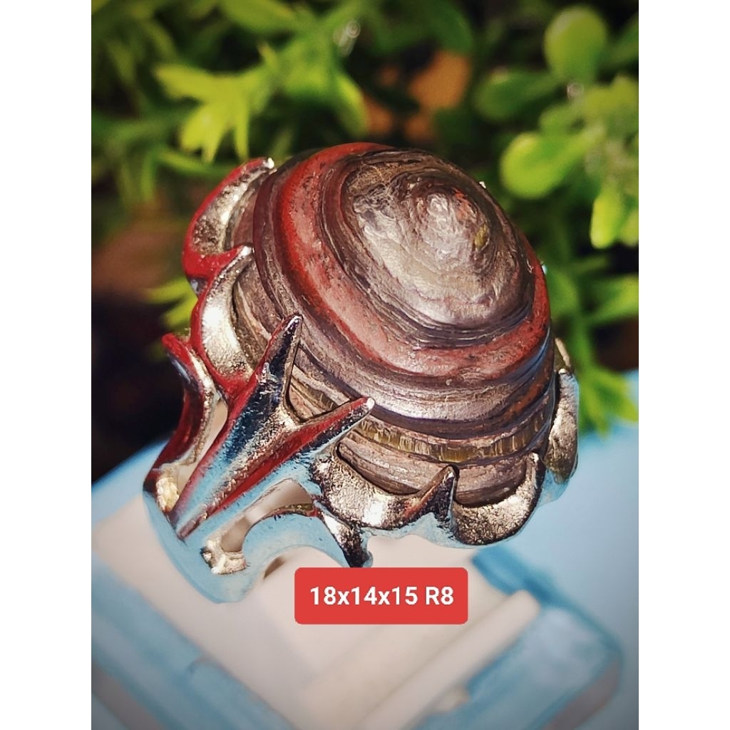 cincin batu akik puser bumi badar besi timbul antik lengket magnet