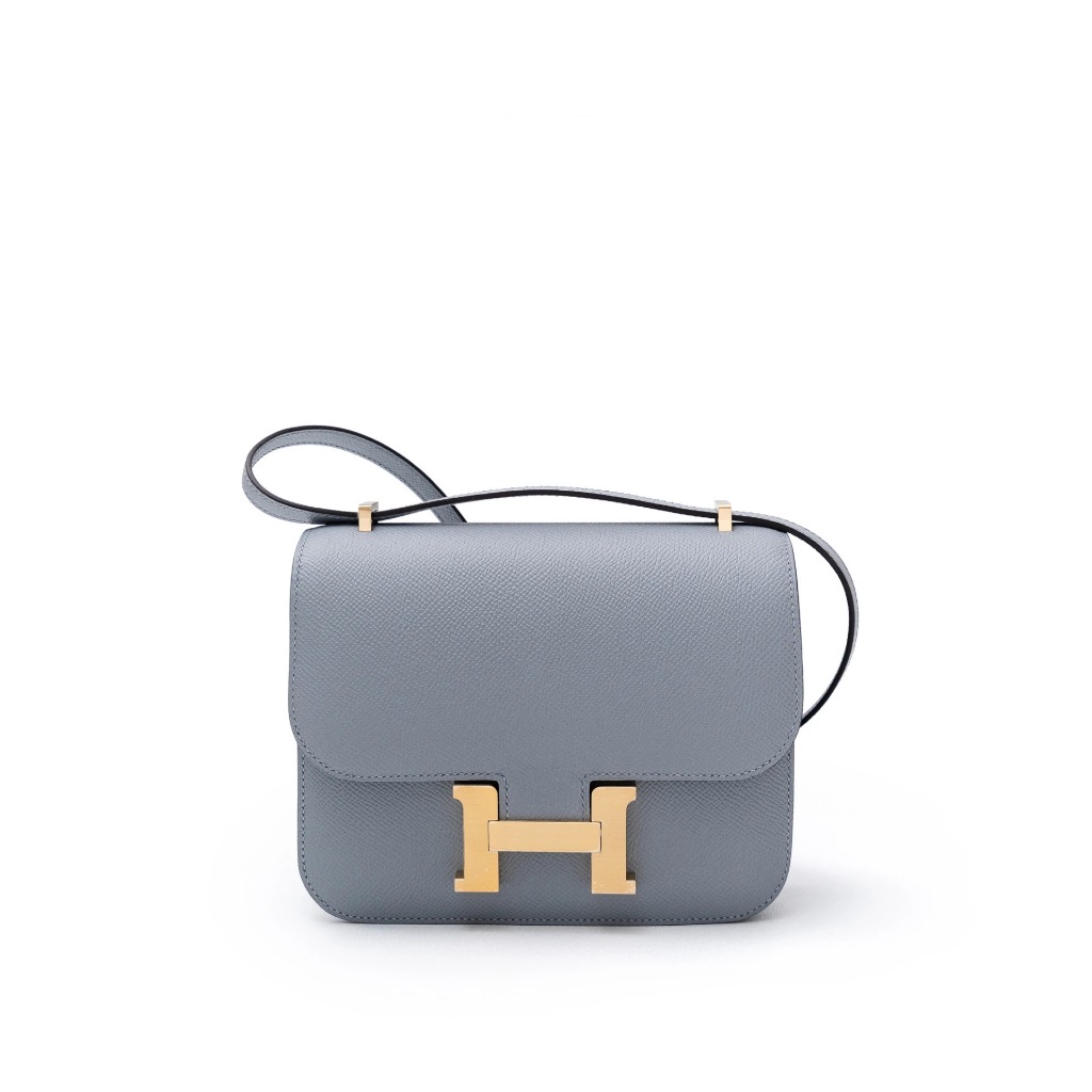 Constance 18 epsom brushed ghw #K Bleu Pantin