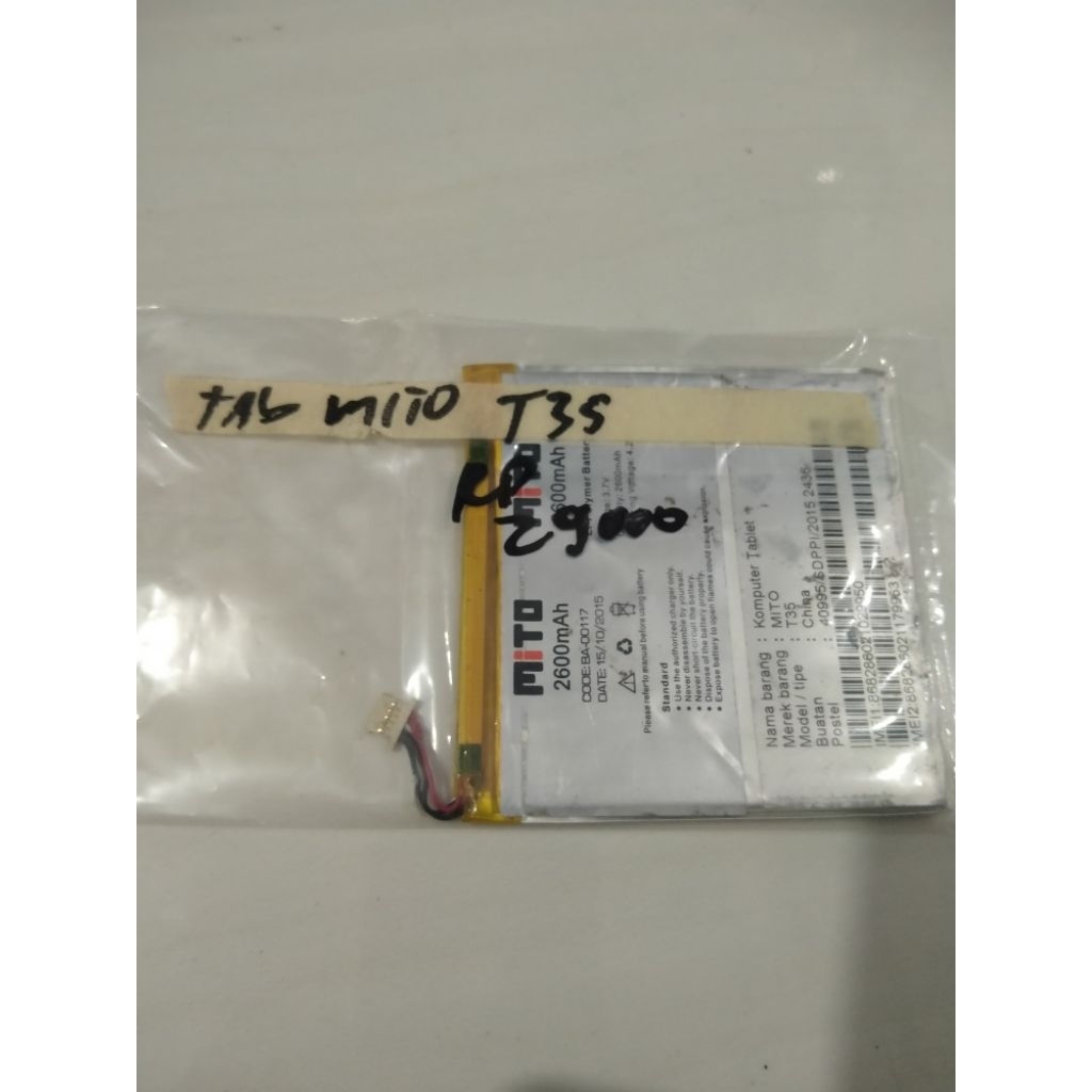 Batre Tablet Mito T35 Normal Tested