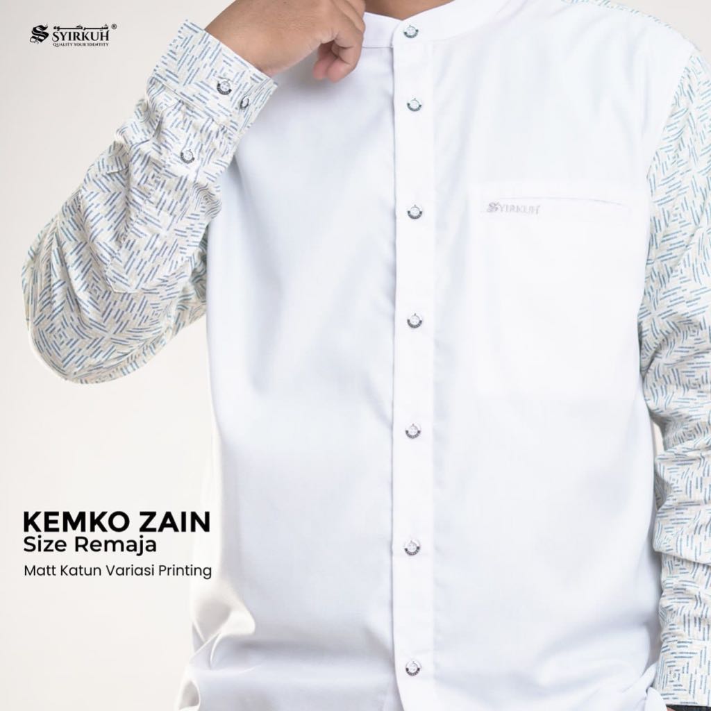 BAJU KOKO KEMKO SYIRKUH MODEL ZAIN REMAJA MOTIF LENGAN MANSET