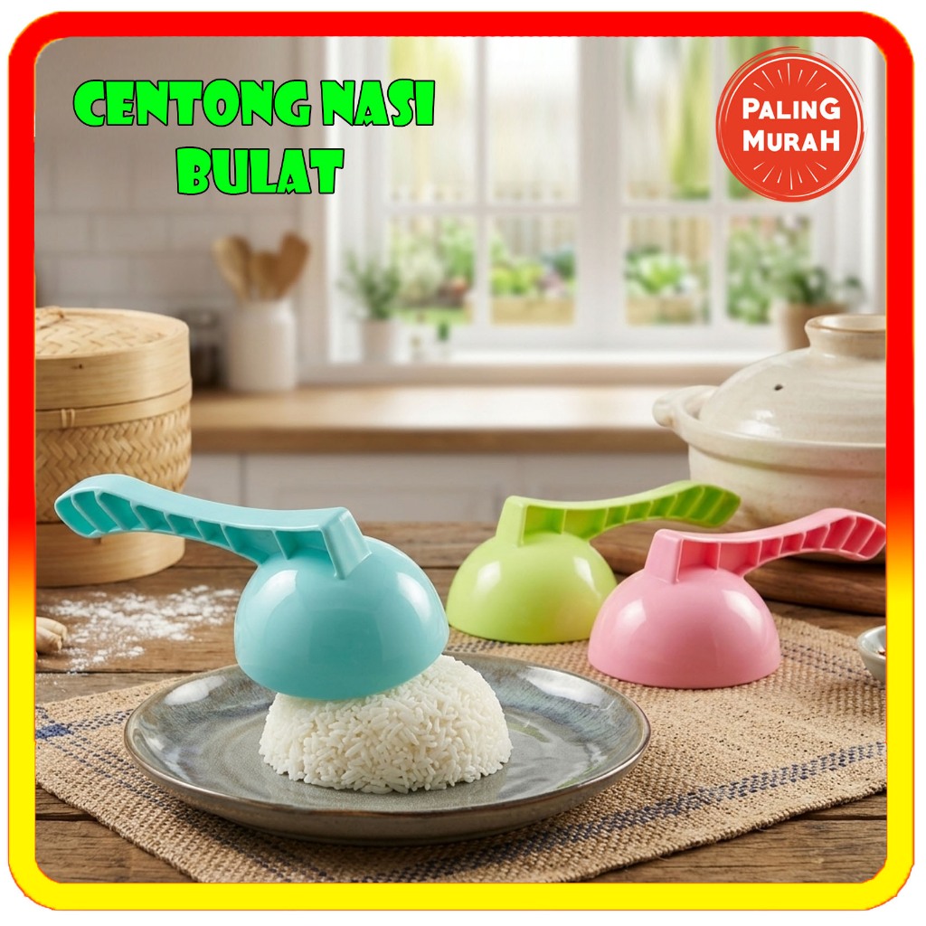 Centong Nasi Padang / Cetakan Nasi Bulat Centong Nasi Padang Bulat Anti Lengket Plastik CENTONG BATO
