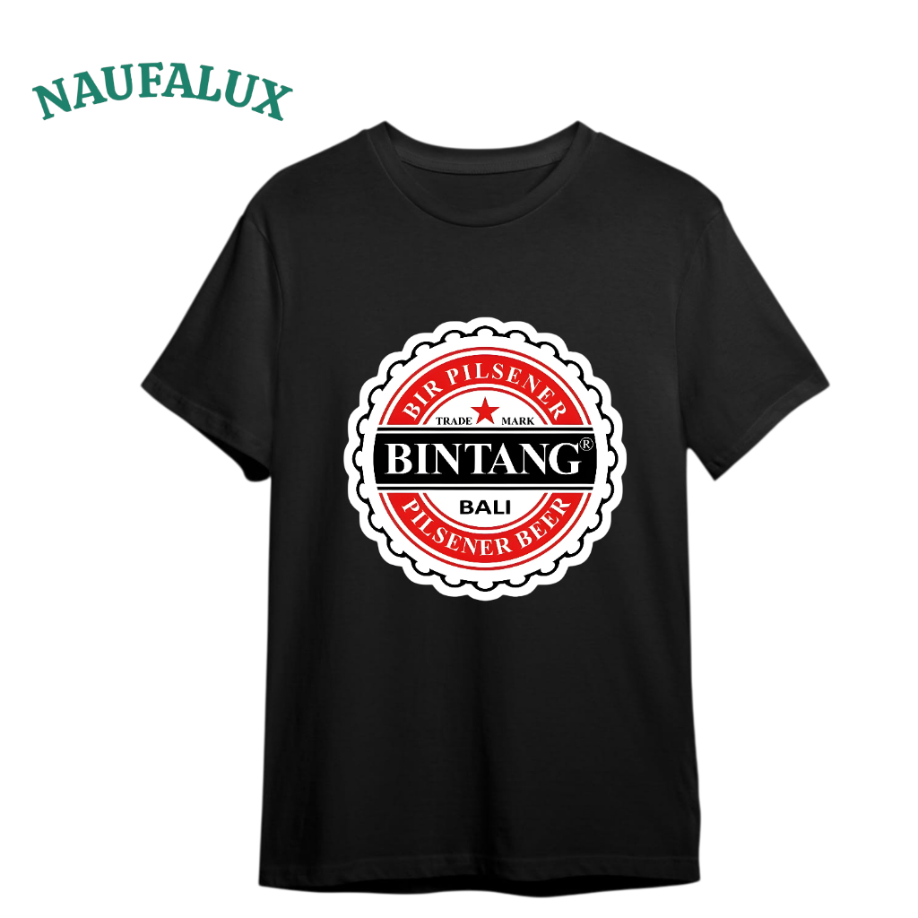 Nufalux * Kaos Bir Bintang Bali logo * Premium Reguler Black & White