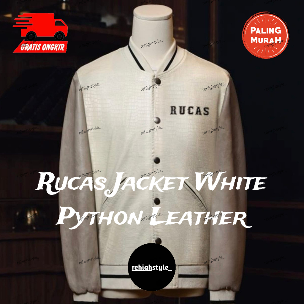 RUCAS JACKET WHITE PYTHON LEATHER