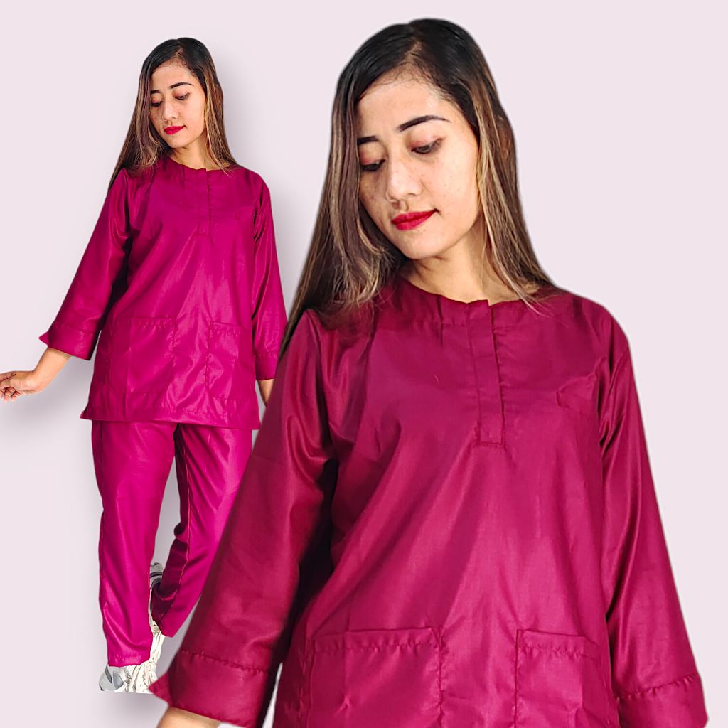 baju ok lengan panjang 7/8 toyobo busui oka lengan pendek seragam perawat klinik kesehatan