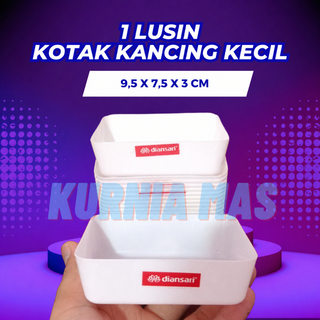 12 PCS | Kotak Kancing Kecil Diansari Kotak Aksesoris Wadah Baut Kotak Display Etalase