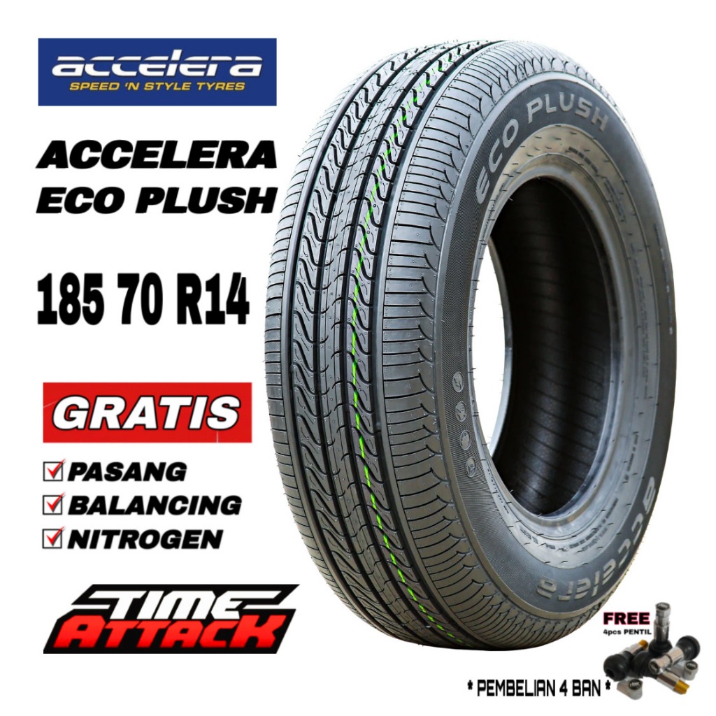 BAN ACCELERA ECO PLUSH UKURAN 185 70 R14 BAN MOBIL TUBELESS RING 14