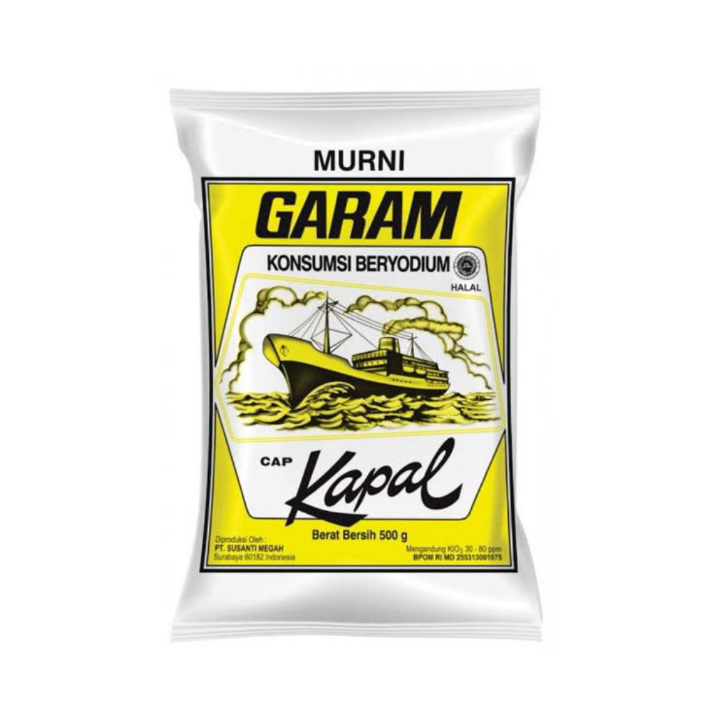 Garam Dapur Beryodium 500 Gram - Garam Kapal, Garam Meja, Garam Beryodium