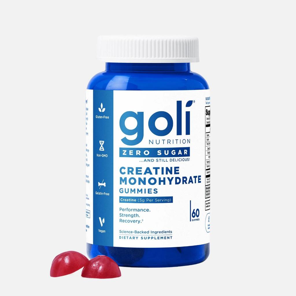 Goli Nutrition Creatine Monohydrate Gummies, Zero Sugar, Vegan & Non-GMO, 60 Count, Performance and 