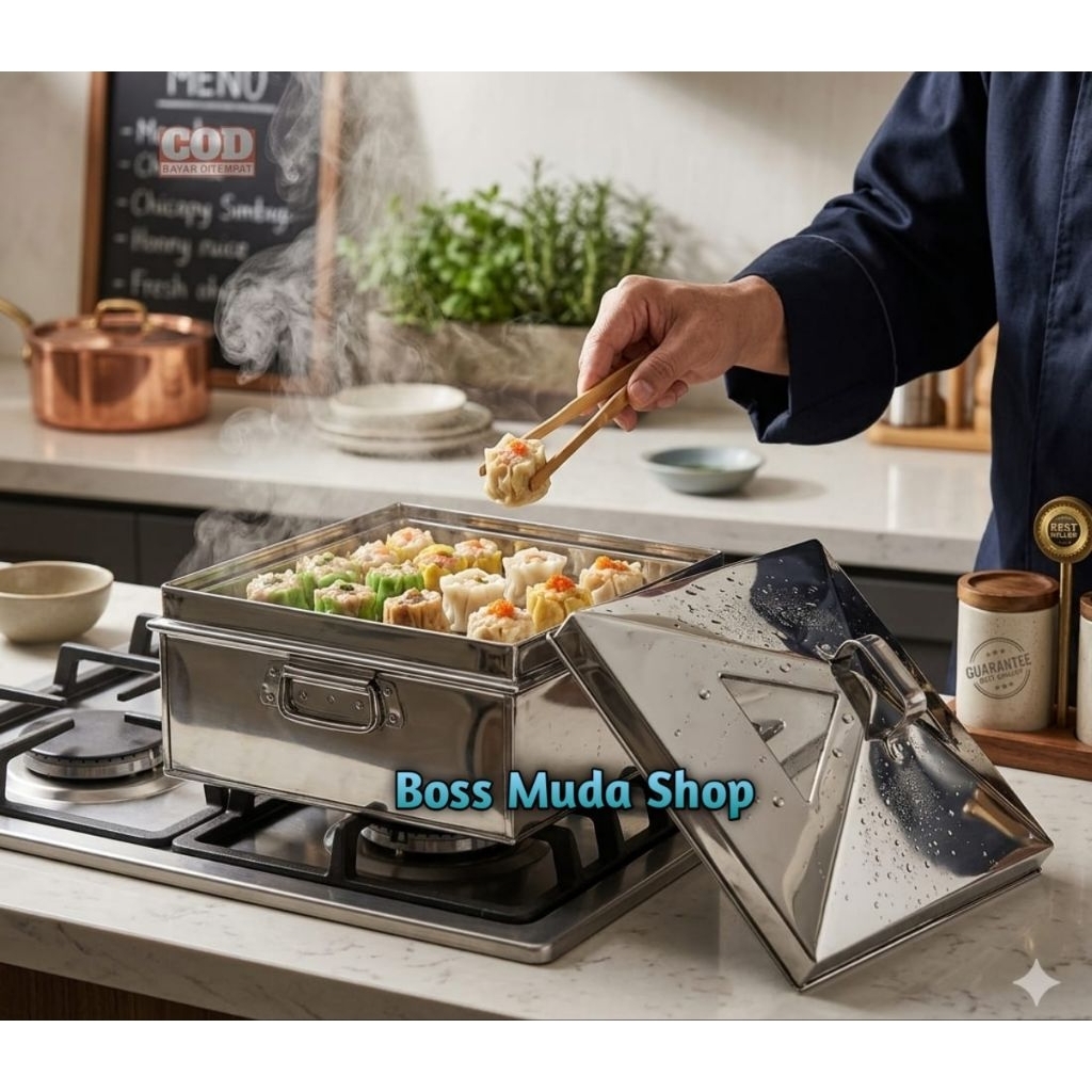 Kukusan Dimsum / Siomay / Klakat kukusan kotak bahan stainless premium
