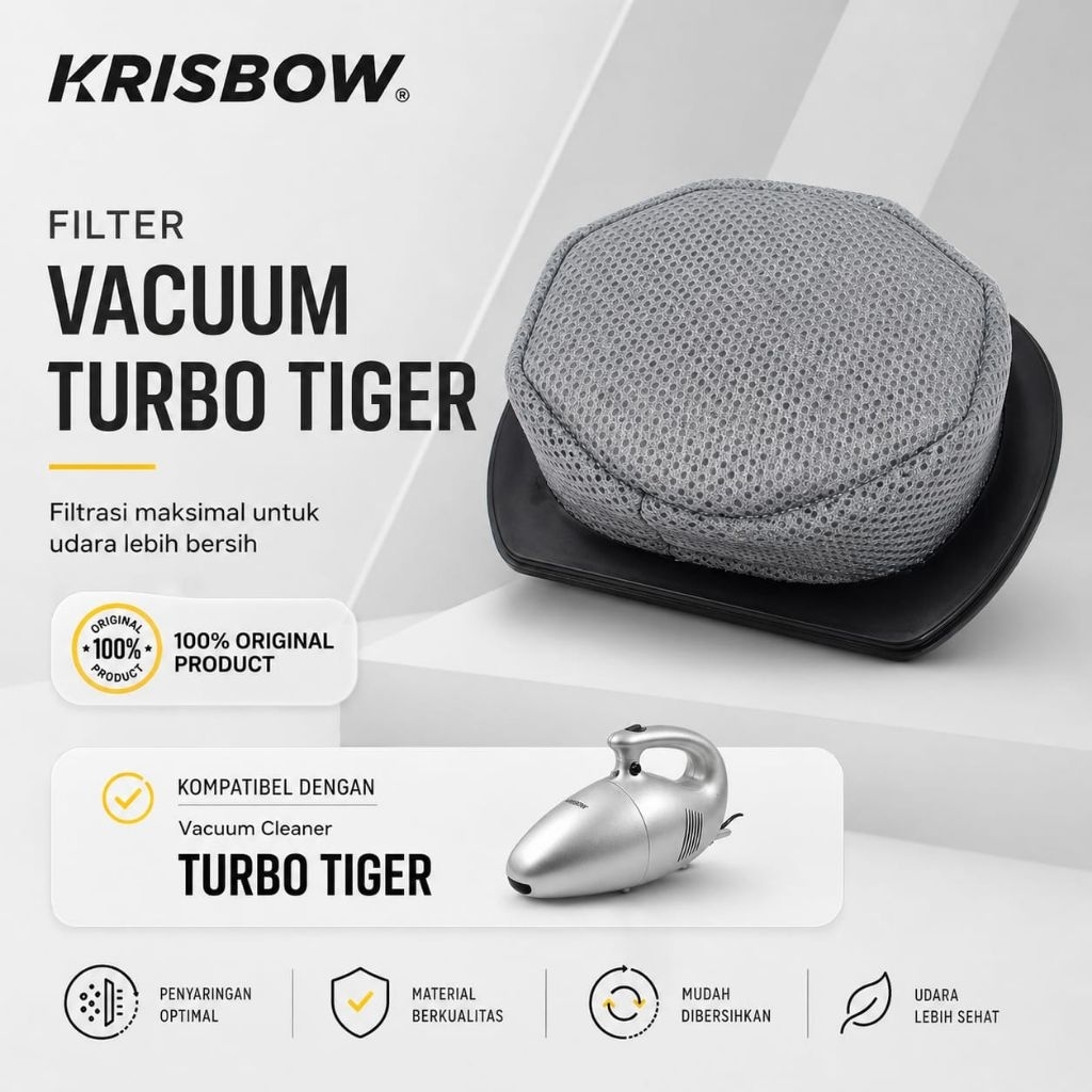 Filter Vacuum Cleaner Turbo Tiger Krisbow / Filter Vacuum Krisbow / Penyaring Debu Vacuum Cleaner Kr
