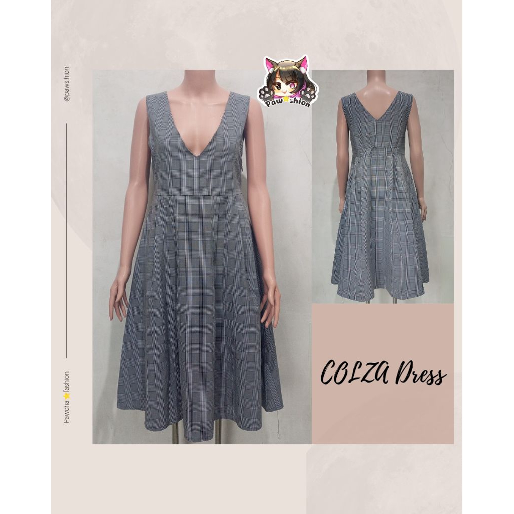 Dress kotak overall dress