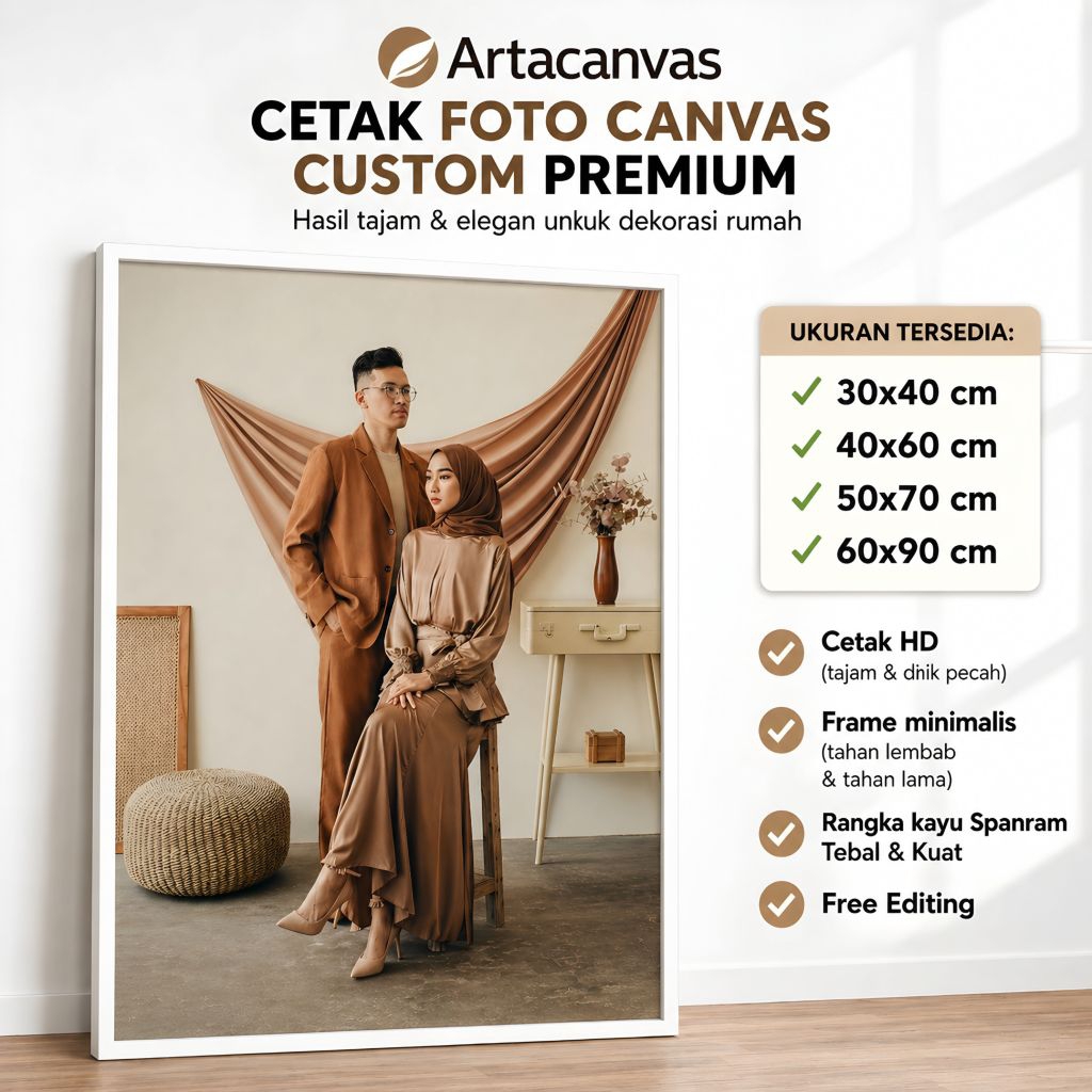 Cetak Foto Kanvas Custom Frame Minimalis || Cetak Foto Kanvas Custom || Cetak Foto Kanvas