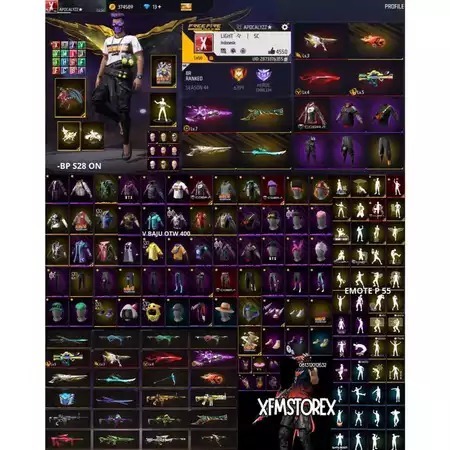 AKUN FF Sultan-Level Tinggi,Skin Langkap,ready akun ff murah-bagus ff full skin
