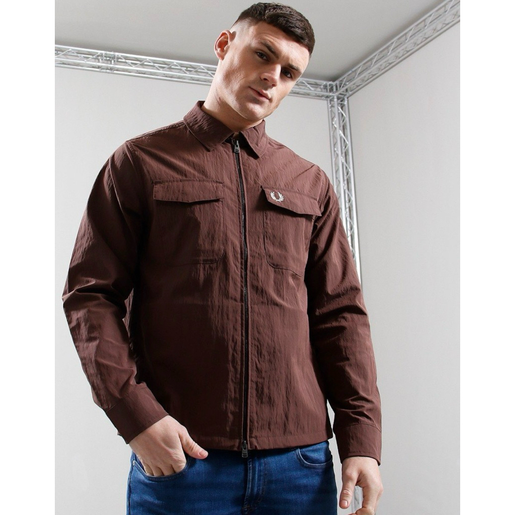 Fred Perry Zip Overshirt Carrington Brick