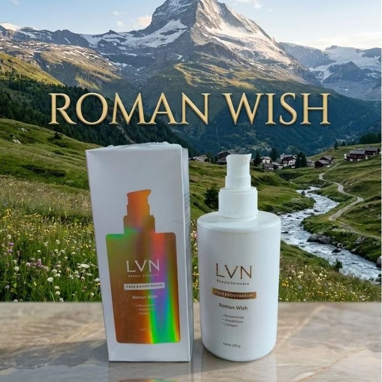LVN Beauty Skincare Roman Wish Face & Body Serum 250g dengan Niacinamide Glutathione dan Collagen