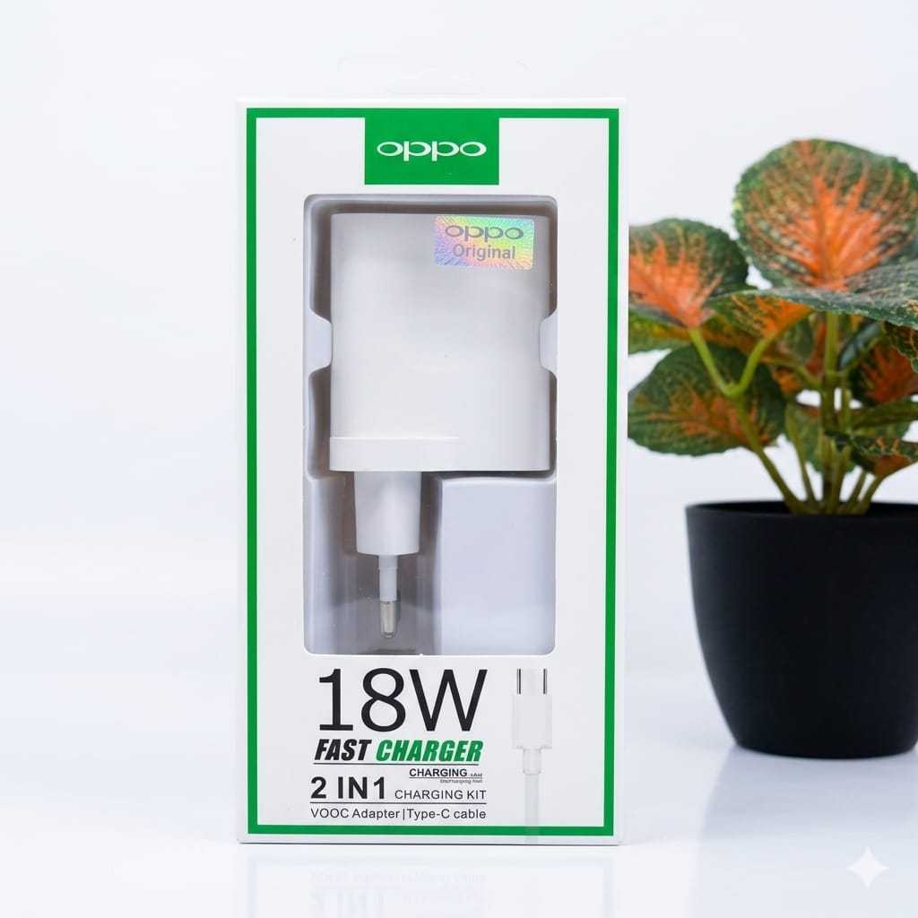 Charger Oppo A16 A54 A53 A55 18W Type C Fast Charging Original 100% Carger Casan HP Ori