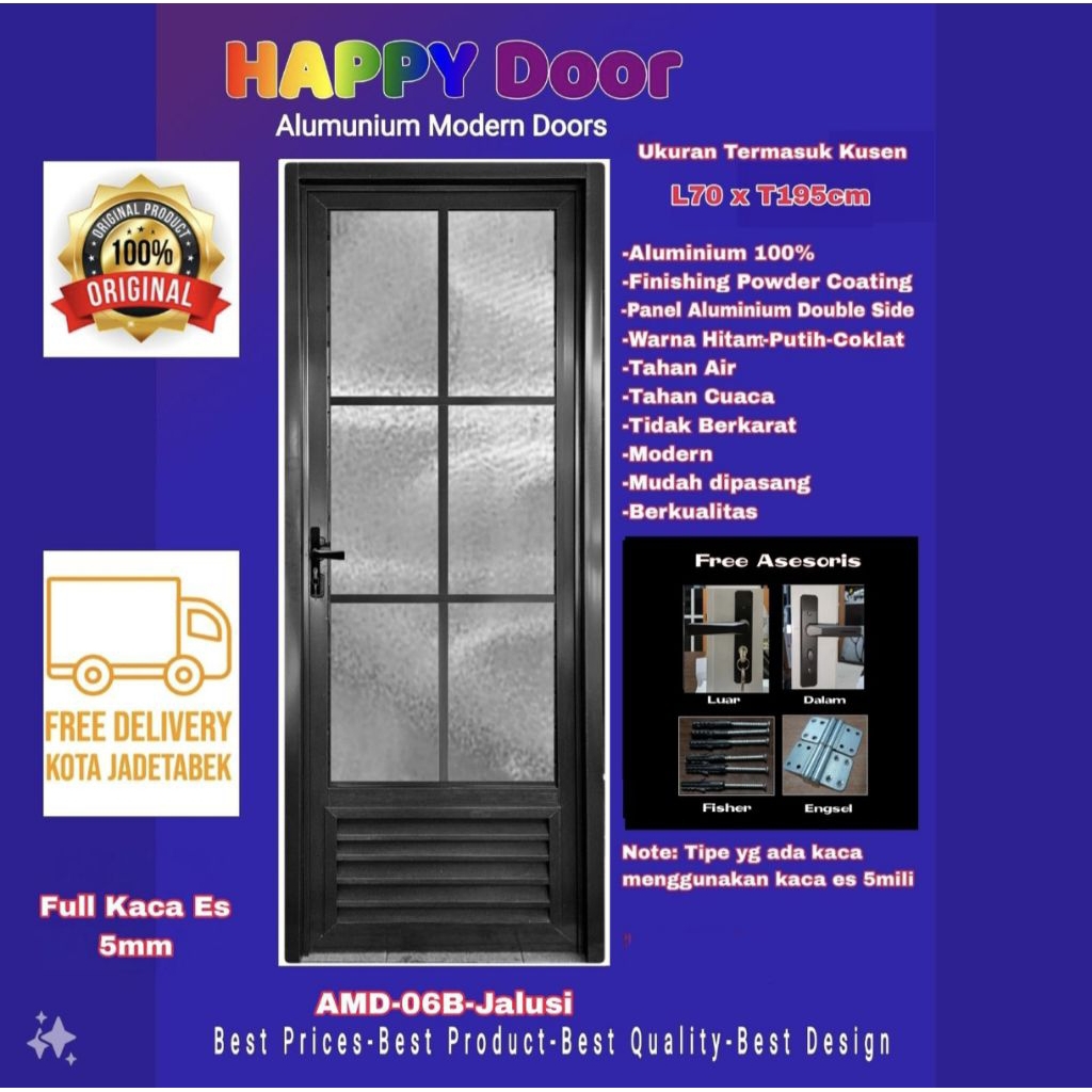 Pintu Aluminium Happy Door AMD Jalusi 06B