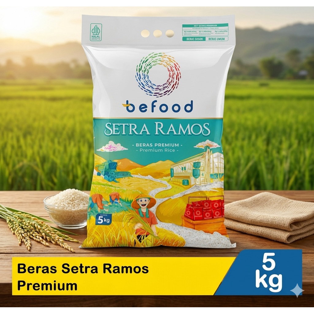 Befood Sentra Ramos Beras Premium 5kg || Beras Premium Befood Sentra Ramos 5kg