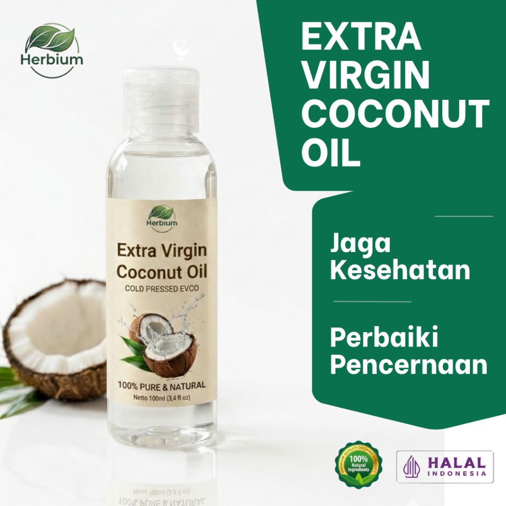 EVCO Extra Virgin Coconut Oil 100ML | VCO Minyak kelapa murni | VCO murni. Minyak vco sentrifugal - 