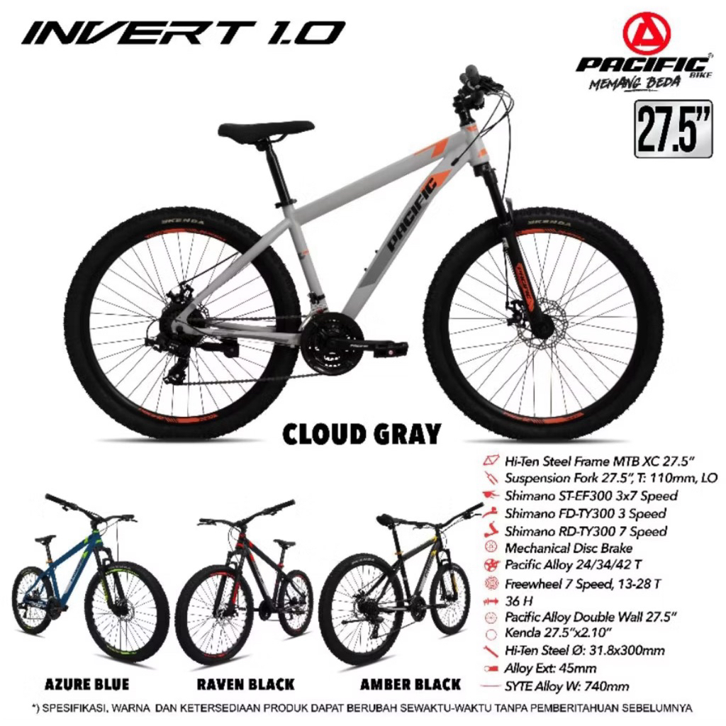 Sepeda Gunung 27.5 Inch Pacific Invert 1.0 Alloy