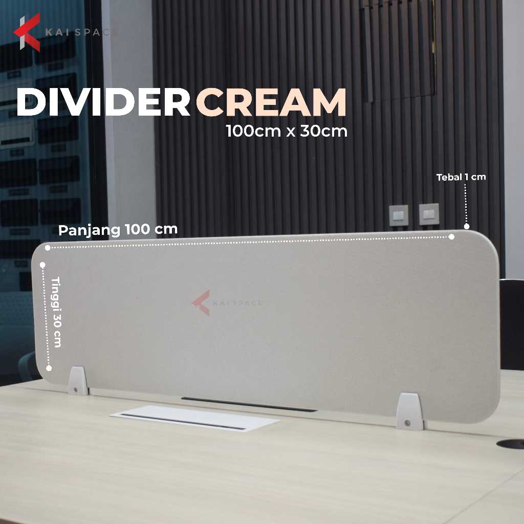 Sekat Meja Kantor Divider Meja Meeting Cream