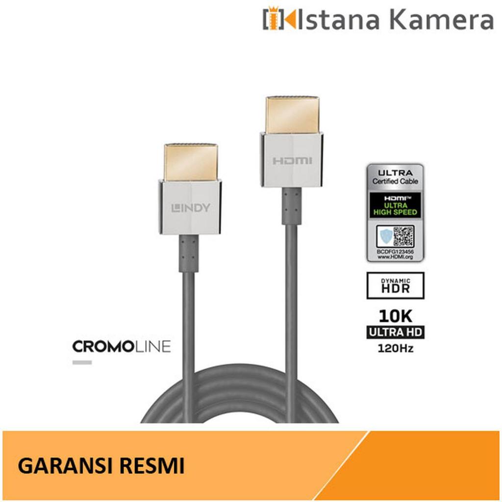 Lindy Kabel Slim HDMI 2.1 Ultra High Speed, HDMI to HDMI, Cromo, 1M 36776