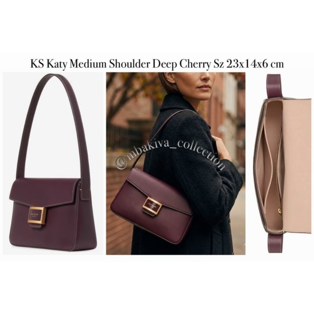 K S Katy Medium Shoulder Deep Cherry