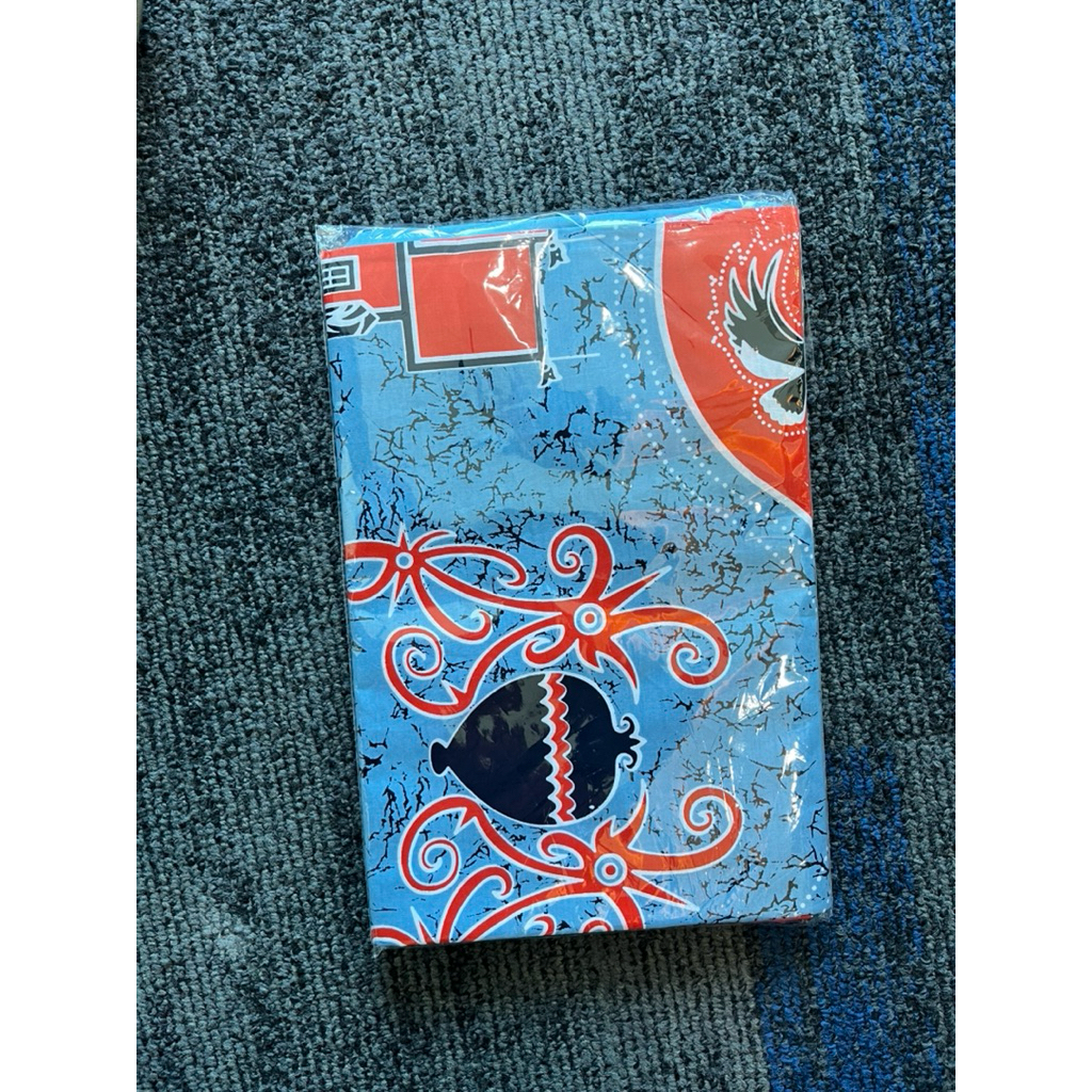 Kain Batik Biru Motif Huma Betang Khas Kalimantan Tengah