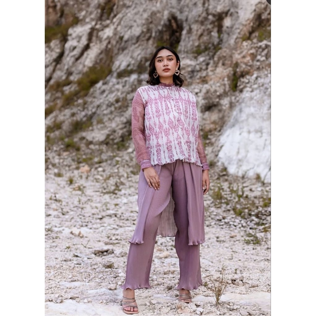 ATELIER MODE Chiffon Pleats  Layering Pants Cleo