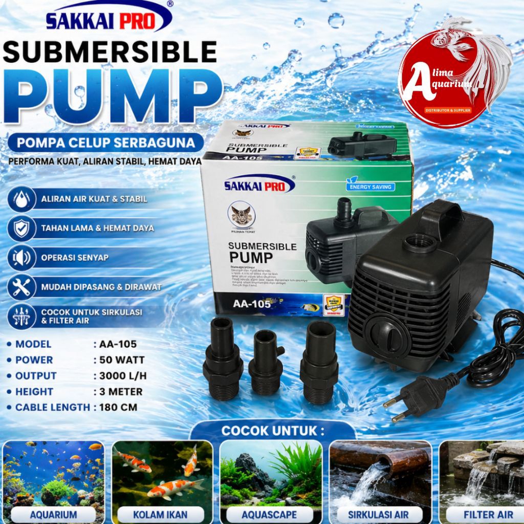 SAKKAI PRO AA 105 Pompa kolam aquarium air mancur