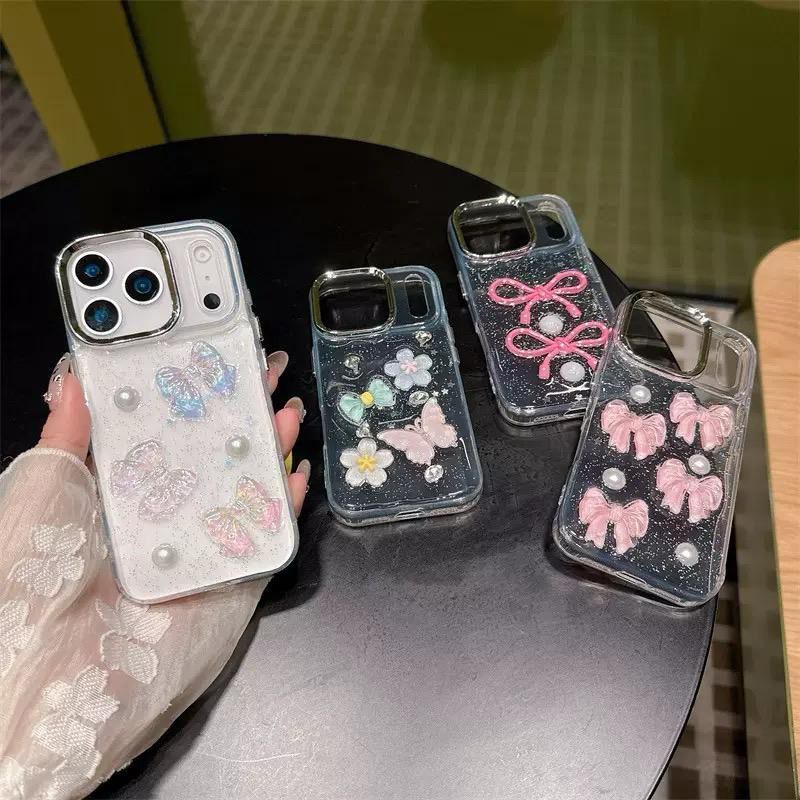 Case Ribbon Milkyway 3D Butterfly Fish Glitter Compatible For XIAOMI REDMI NOTE 12 13 14 15 PRO POCO