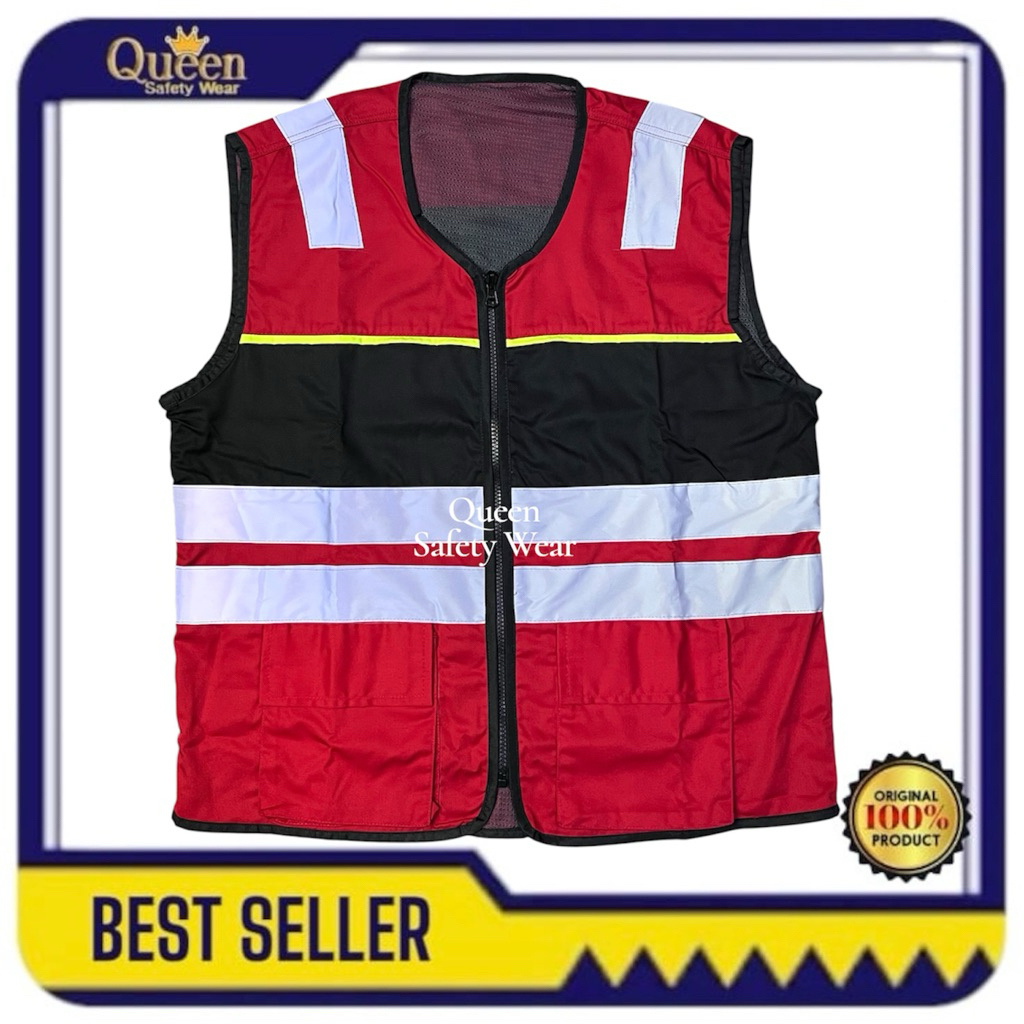 SAFETY VEST HSE Merah Kombinasi [Hitam]