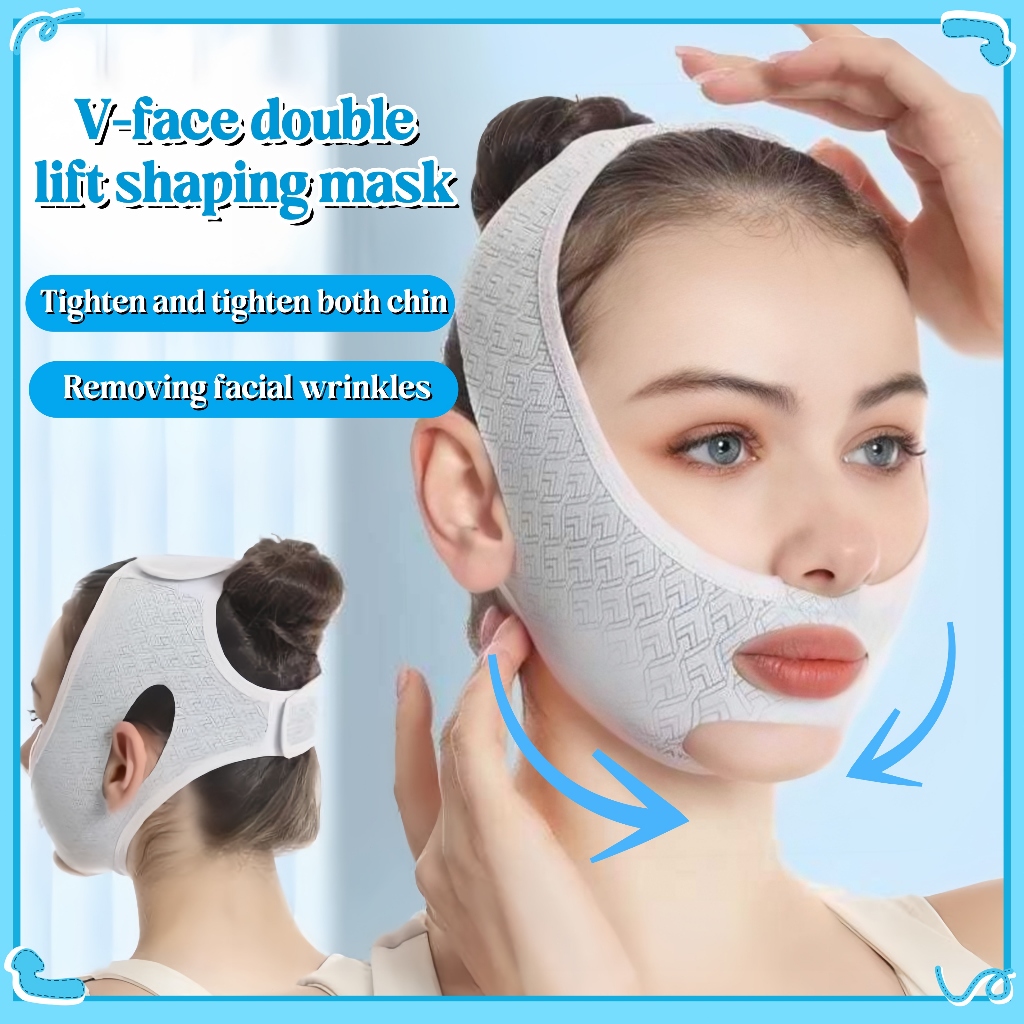[Ready Stok] Korset Wajah 3D V Shape Face Lift Up Belt Perban Pengangkat Pengencang Wajah Tidur V Li