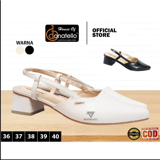 DONATELLO AY sandal bustong wanita slop selop hak tahu anti slip ringan kasual Original