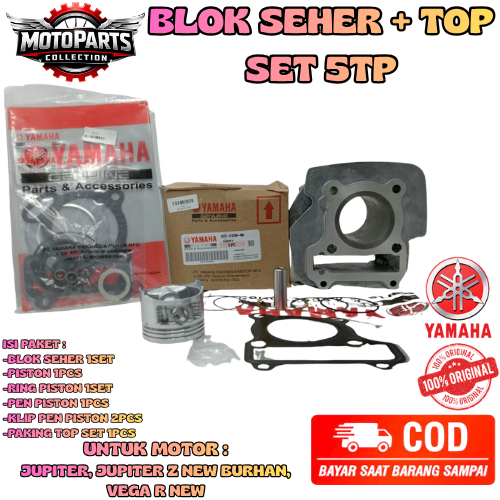BLOK SEHER + TOP SET KODE-5TP PAKET KOMPLIT ASLI ORI YAMAHA JUPITER Z VEGA R NEW ASLI ORI 100% .