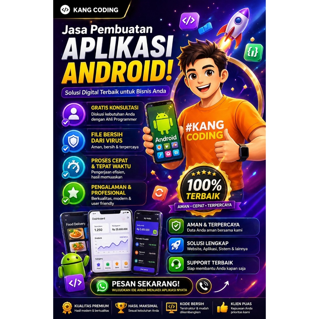 Jasa Buat Aplikasi Android Custom | Profesional & Bergaransi