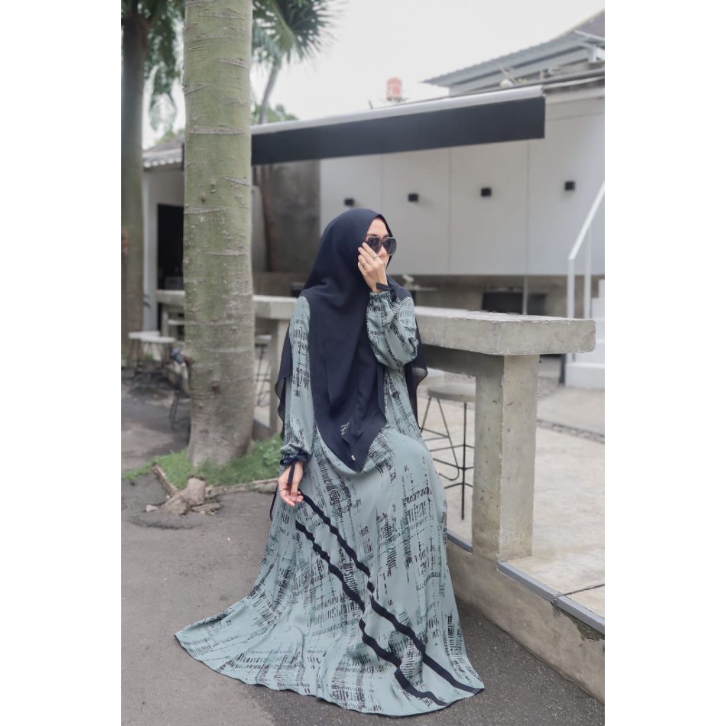 ABAYA IED SERIES SAGE GREEN DO BY ZAFEETRI