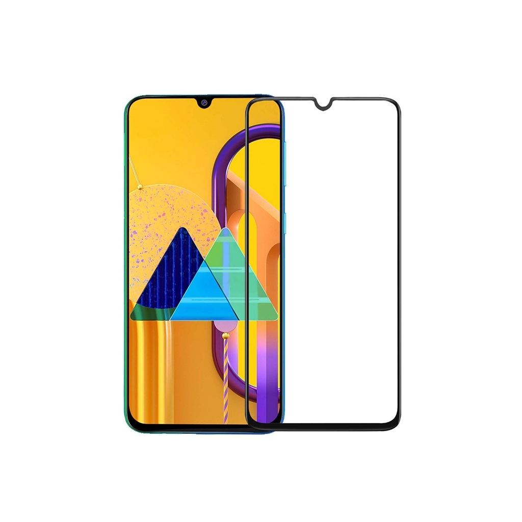 TEMPERED GLASS Samsung Galaxy M21S Full Layar 9D, 12D, 21D LIST HITAM