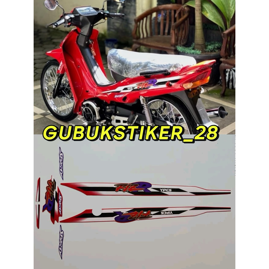 STRIPING STIKER LIS BODY MOTOR YAMAHA FIZ R 1997 MERAH