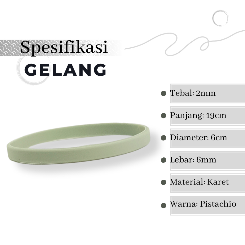 Gelang Tangan - Gelang Karet Pria Distro Polos Kecil - Rubber Bracelet Sport Hype