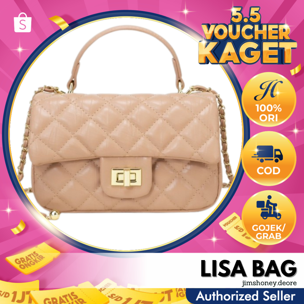 Jims Honey LISA BAG Tas Selempang Wanita Slingbag Cewek Jimshoney Jh  Trendy Elegan Tali Rantai