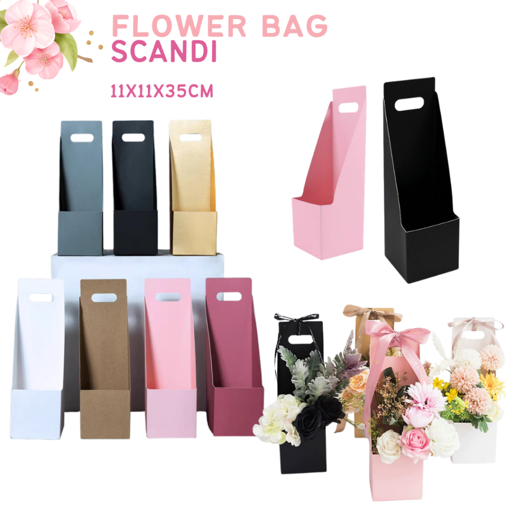 Flower Box Scandi / Kotak Buket Bunga Polos Buket Bunga Box Flower Bouquet Box