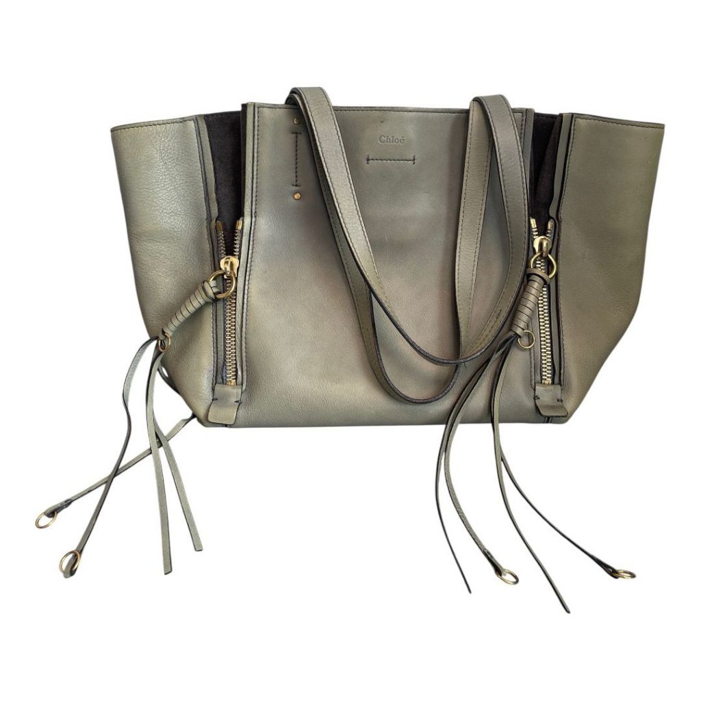 tas chloe milo leather tote bag authentic