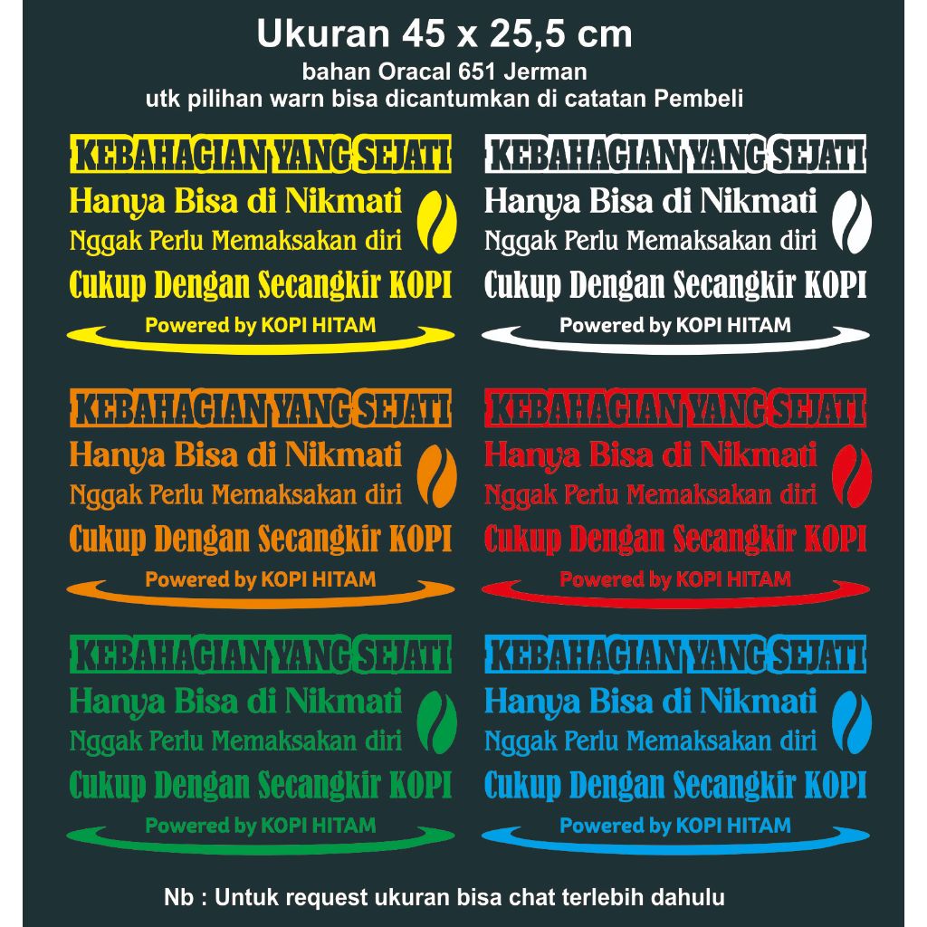 Stiker cutting mobil kata2 terbaru