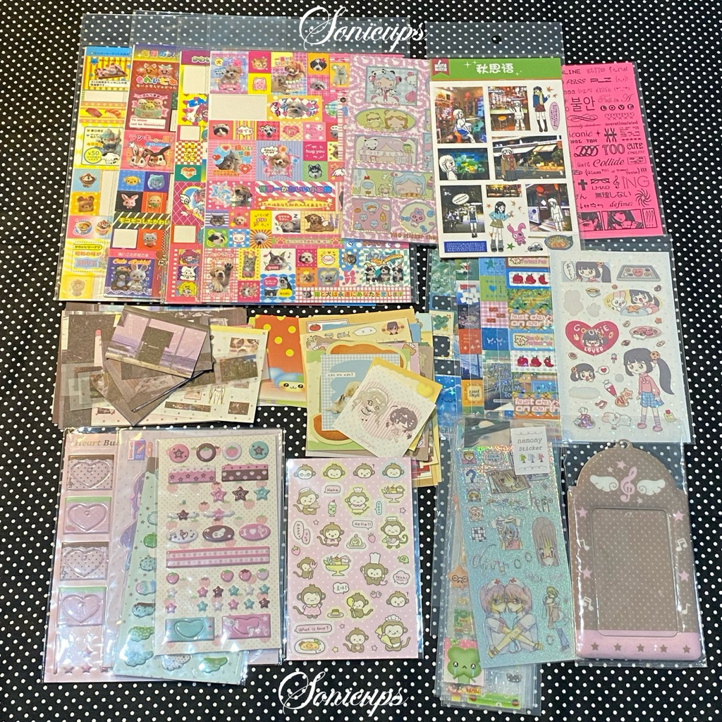 __sonicups | decluttering cute stuff stickers keychain memopad deco journal set